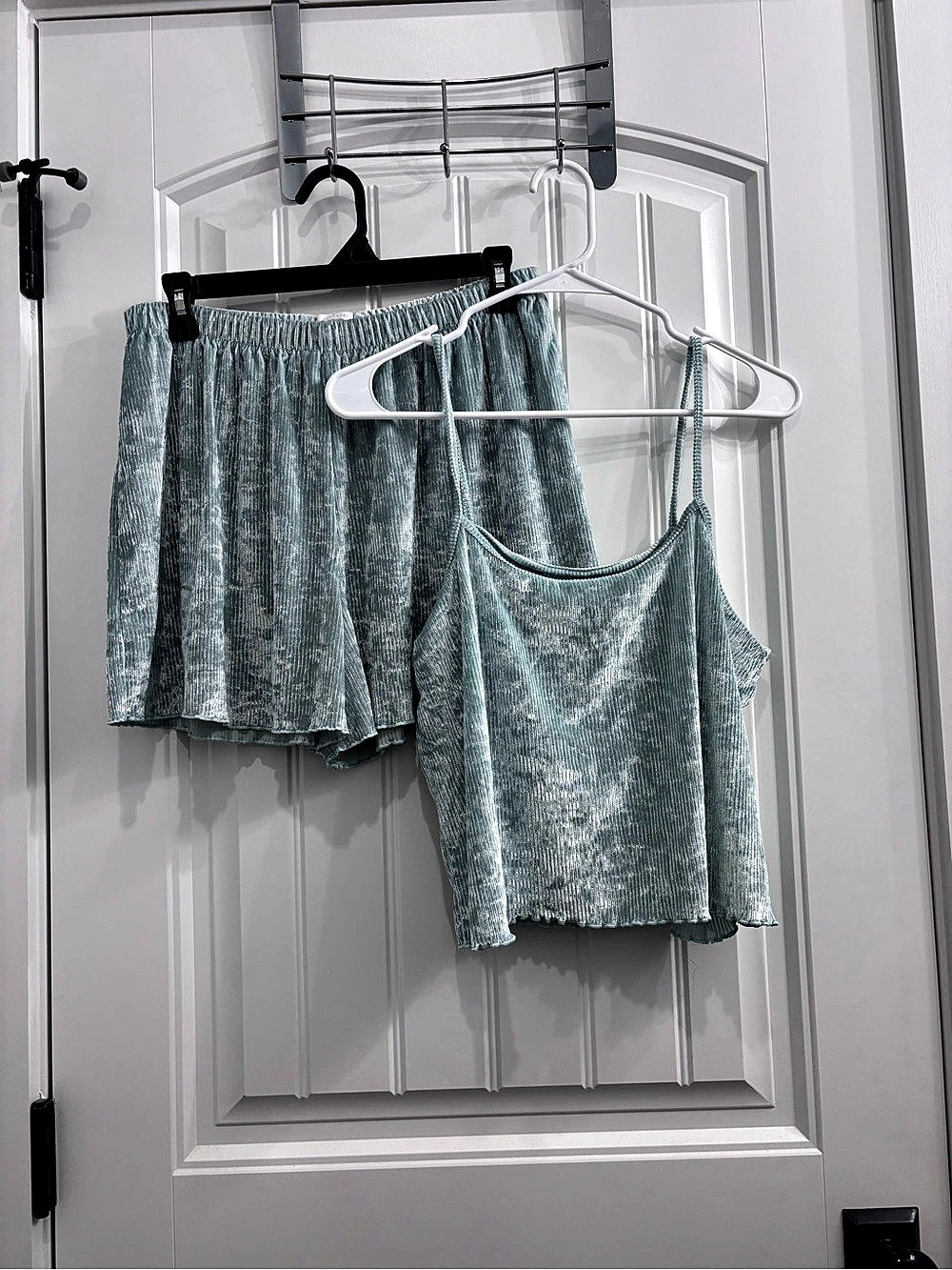 Colsie Ribbed Cami Shorts Set in Green Large